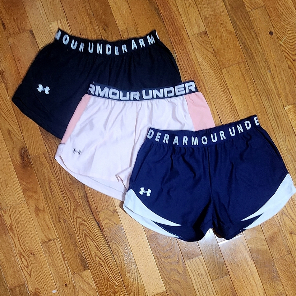Under Armoar Shorts (Sizes: Pink-Small, Black-Small, Navy-Medium)